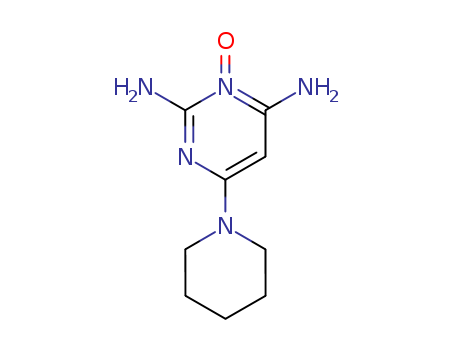 38304-91-5,Minoxidil,Mimosine;Minoxidil(USP 24);Minoxidil USP/BP;Loniten (TN);U-10,858;2,4-Diamino-6-piperidinopyrimidine 3-N-oxide;Prexidil;6-Amino-1,2-dihydro-1-hydroxy-2-imino-4-piperidinopyrimidine;Alopexil;U 10858;Regaine;Minossidile [Italian];Prestwick_521;Minoximen;2,4-Pyrimidinediamine, 6-(1-piperidinyl)-, 3-oxide;Loniten;2,3-Dihydro-3-hydroxy-2-imino-6-(1-piperidinyl)-4-pyrimidinamine;Minoxidilum [INN-Latin];Pyrimidine, 2,4-diamino-6-piperidino-, 3-oxide;Minoxidil (USP);PDP;Tricoxidil;6-(1-Piperidinyl)-2,4-pyrimidinediamine 3-oxide;2,6-Diamino-4-piperidinopyrimidin-1-oxid;Rogaine;Alostil;3-hydroxy-2-imino-6-(1-piperidyl)pyrimidin-4-amine;6-Piperidino-2,4-diaminopyrimidine 3-oxide;2,4-Pyrimidinediamine,6-(1-piperidinyl)-,3- oxide;2,4-Diamino-6-piperidinopyrimidine 3-oxide;2,4-Diamino-6-piperidinilpirimidina-3-ossido [Italian];Theroxidil;4-Pyrimidinamine, 2,3-dihydro-3-hydroxy-2-imino-6-(1-piperidinyl)-;