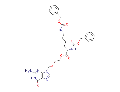 2,6-bis-benzyloxycarbonylamino-hexanoic acid 2-(2-amino-6-oxo-1,6-dihydro-purin-9-ylmethoxy)-ethyl ester