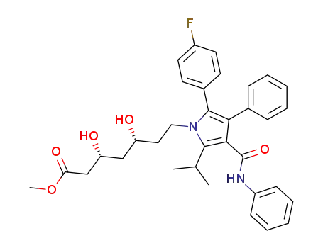 methyl (3R,5R)-7-(2-(4-fluorophenyl)-5-isopropyl-3-phenyl- 4-(phenylcarbamoyl)-1H-pyrrol-1-yl)-3,5-dihydroxyheptanoate