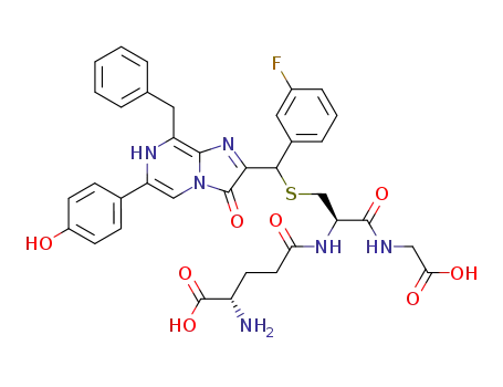 (S)-2-Amino-4-[(R)-2-[[8-benzyl-6-(4-hydroxy-phenyl)-3-oxo-3,7-dihydro-imidazo[1,2-a]pyrazin-2-yl]-(3-fluoro-phenyl)-methylsulfanyl]-1-(carboxymethyl-carbamoyl)-ethylcarbamoyl]-butyric acid