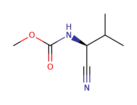 Molecular Structure of 631921-65-8 (Carbamic acid, [(1S)-1-cyano-2-methylpropyl]-, methyl ester)