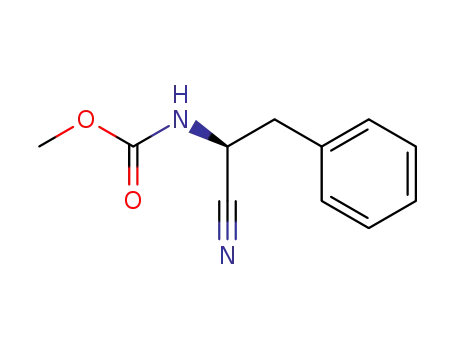 Molecular Structure of 631921-67-0 (Carbamic acid, [(1S)-1-cyano-2-phenylethyl]-, methyl ester)