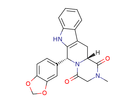 171596-29-5,Tadalafil,Pyrazino[1',2':1,6]pyrido[3,4-b]indole-1,4-dione,6-(1,3-benzodioxol-5-yl)-2,3,6,7,12,12a-hexahydro-2-methyl-, (6R-trans)-;(6R,12aR)-6-(1,3-benzodioxol-5-yl)-2,3,6,7,12,12a-hexahydro-2-methylpyrazino[1',2':1,6]pyrido[3,4-b]indole-1,4-dione;GF 196960;Tadalafil [USAN];Tildenafil;Calais;(6R-trans)-6-(1,3-Benzodioxol-5-yl)-2,3,6,7,12,12a-hexahydro-2-methyl-pyrazino(1',2':1,6)pyrido(3,4-b)indole-1,4-dione;Adcirca;