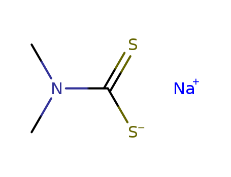 128-04-1,Sodium dimethyldithiocarbamate,(Dimethyldithiocarbamato)sodium;Dimethyldithiocarbamicacid sodium salt;N,N-Dimethyldithiocarbamic acid sodium salt;