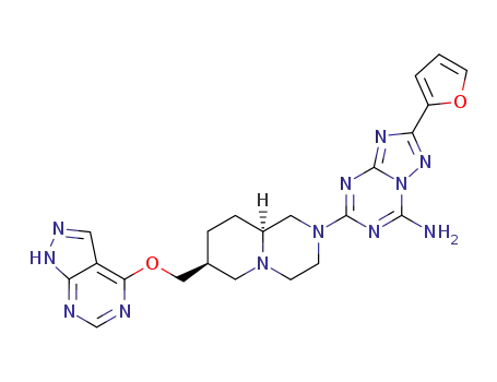 (7RS,9aRS)-2-furan-2-yl-5-[7-(1H-pyrazolo[3,4-d]pyrimidin-4-yloxymethyl)octahydropyrido[1,2-a]pyrazin-2-yl][1,2,4]triazolo[1,5-a][1,3,5]triazin-7-ylamine