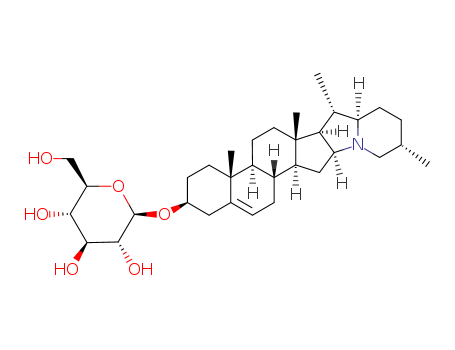 511-36-4,gamma-chaconine,1H-Naphth[2',1':4,5]indeno[1,2-b]indolizine,b-D-glucopyranoside deriv.;Solanidane, b-D-glucopyranosidederiv.; Solanidine 3b-D-monoglucoside; Solanidine-3-O-b-D-glucopyranoside; g-Chaconine; g-Chakonine