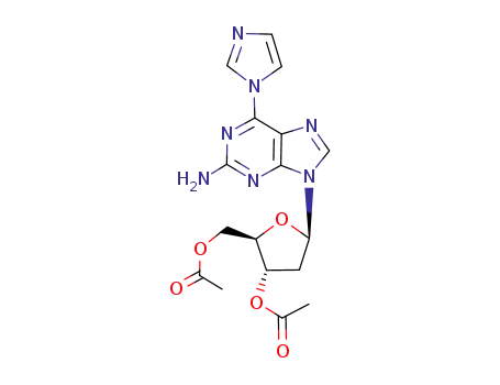 2-amino-9-(3,5-di-O-acetyl-2-deoxy-β-D-erythro-pentofuranosyl)-6-(imidazol-1-yl)purine