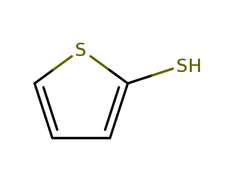 7774-74-5,Thiophenethiol,2-Thiophenethiol(6CI,7CI,8CI,9CI);2-Mercaptothiophene;2-Thienylmercaptan;a-Thienyl mercaptan;2-Thienyl mercaptan;2-Thiophenethiol(7774-74-5 );Thiophene-2-thiol;2-Thiophenethiol;