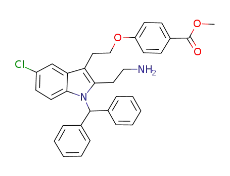 methyl 4-{2-[2-(2-aminoethyl)-1-benzhydryl-5-chloro-1H-indol-3-yl]ethoxy}benzoate amine