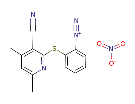2-(4,6-dimethyl-3-cyano-2-pyridinylthio)benzenediazonium nitrate