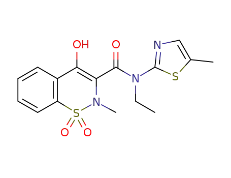 4-hydroxy-2-methyl-N-ethyl-N-(5-methyl-2-thiazolyl)-2H-1,2-benzothiazine-3-carboxamide 1,1-dioxide