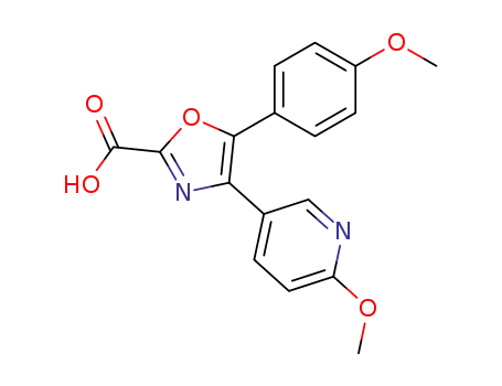 Molecular Structure of 735265-93-7 (2-Oxazolecarboxylic acid,
5-(4-methoxyphenyl)-4-(6-methoxy-3-pyridinyl)-)