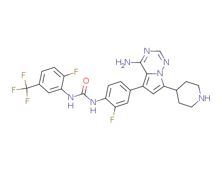 N-[4-(4-amino-7-piperidin-4-ylpyrrolo[2,1-f][1,2,4]triazin-5-yl)-2-fluorophenyl]-N'-[2-fluoro-5-(trifluoromethyl)phenyl]urea