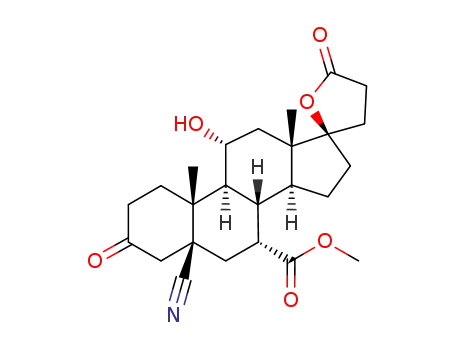 7-methyl hydrogen 5β-cyano-11α,17-dihydroxy-3-oxo-17α-pregnane-7α,21-dicarboxylate, γ-lactone