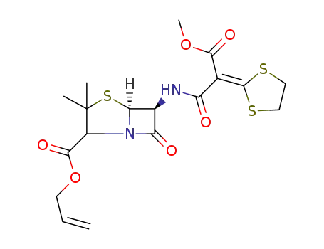 allyl 6β-[(1,3-dithiolan-2-ylidene)(methoxycarbonyl)acetamido]-2,2-dimethylpenam-3-carboxylate