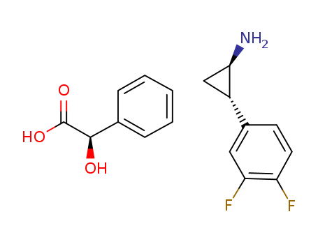 376608-71-8,(1R,2S)-2-(3,4-Difluorophenyl)cyclopropanamine (2R)-Hydroxy(phenyl)ethanoate,(1R,2S)-2-(3,4-Difluorophenyl)cyclopropanaminium (2R)-hydroxy(phenyl)ethanoate;(1R,2S)-2-(3,4-Difluorophenyl)cyclopropanaminium;