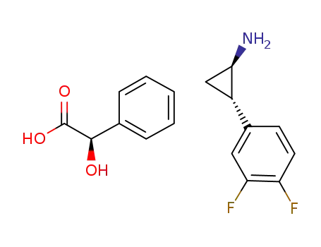 Molecular Structure of 376608-71-8 ((1R,2S)-2-(3,4-Difluorophenyl)cyclopropanamine (2R)-Hydroxy(phenyl)ethanoate)