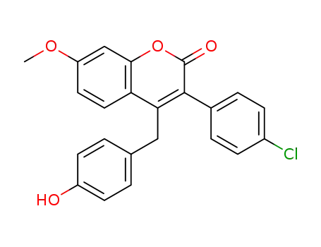 3-(4-chlorophenyl)-4-(4-hydroxybenzyl)-7-methoxychromen-2-one