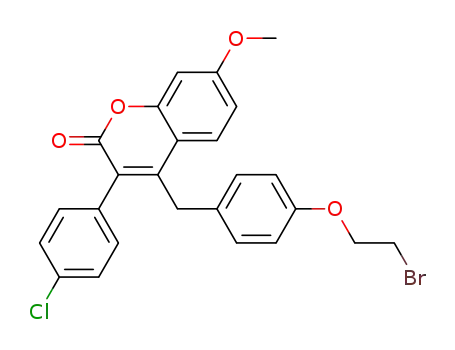 3-(4-chlorophenyl)-4-(4-(2-bromoethoxy)benzyl)-7-methoxychromen-2-one