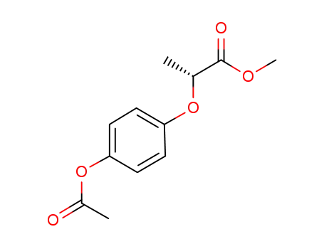 Molecular Structure of 111842-06-9 (Propanoic acid, 2-[4-(acetyloxy)phenoxy]-, methyl ester, (R)-)