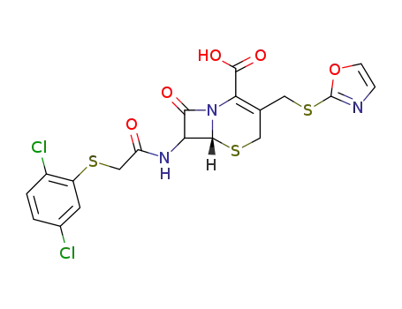 7-[2-[(2,5-dichlorophenyl)thio]acetamido]-3-[(2-oxazolyl)thiomethyl]-3-cephem-4-carboxylic acid