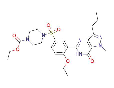 ethyl 4-((4-ethoxy-3-[1-methyl-3-n-propyl-1,6-dihydro-7H-pyrazolo[4,3-d]pyrimidin-7-onyl]phenyl)sulfonyl)piperazinecarboxylate