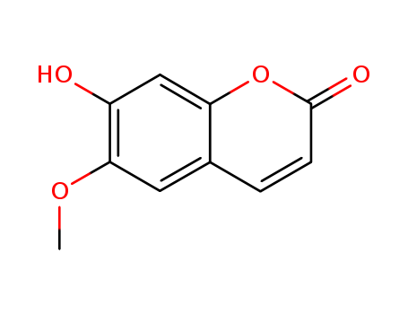 92-61-5,Scopoletin,Coumarin,7-hydroxy-6-methoxy- (8CI);6-Methoxy-7-hydroxycoumarin;6-Methylesculetin;6-O-Methylesculetin;7-Hydroxy-6-methoxy-2H-1-benzopyran-2-one;7-Hydroxy-6-methoxycoumarin;Buxuletin;Chrysatropic acid;Escopoletin;Esculetin 6-methyl ether;Gelseminic acid;Murrayetin;NSC 405647;b-Methylesculetin;