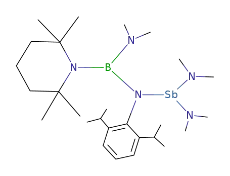 {(2,6-diisopropylphenyl)(dimethylamino(2,2,6,6-tetramethylpiperidino)boryl)amino}bis(dimethylamino)stibane