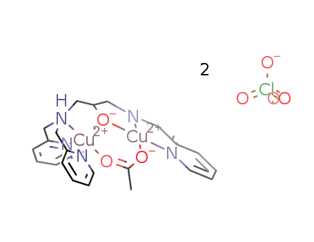 Cu2(N,N,N'-tris-(2-pyridylmethyl)-1,3-diaminopropan-2-ol)(OAc)(ClO4)2