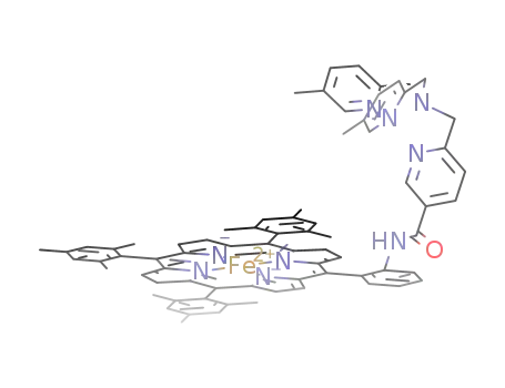 (10,15,20-tris(2,4,6-trimethylphenyl)-5-(2'-bis(5''-methyl-2''-pyridylmethyl)aminomethyl)pyridine-5'-carboxyamidophenyl)-porpyrinatoiron(III)