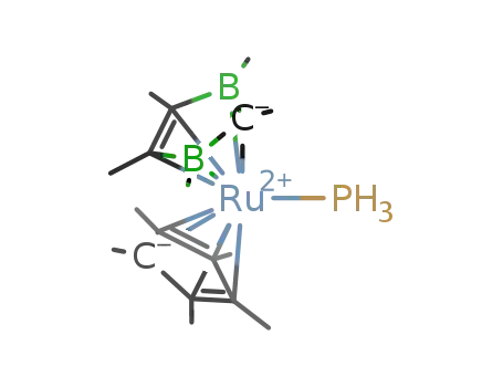 (η5-pentamethyl-2,3-dihydro-1,3-diborolyl)(η5-pentamethylcyclopentadienyl)ruthenium phosphine