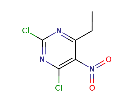 Molecular Structure of 52379-63-2 (Pyrimidine, 2,4-dichloro-6-ethyl-5-nitro-)