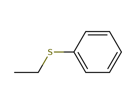 622-38-8,ETHYL PHENYL SULFIDE,Sulfide,ethyl phenyl (6CI,8CI);(Ethylthio)benzene;(Phenylthio)ethane;Ethyl phenylsulfide;NSC 75124;Phenyl ethyl sulfide;Thiophenetole;