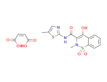 4-hydroxy-2-methyl-N-(5-methyl-2-thiazolyl)-2H-1,2-benzothiazine-3-carboxamide-1,1-dioxide maleic acid (1:1)