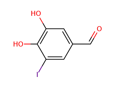 Molecular Structure of 54246-05-8 (Benzaldehyde, 3,4-dihydroxy-5-iodo-)
