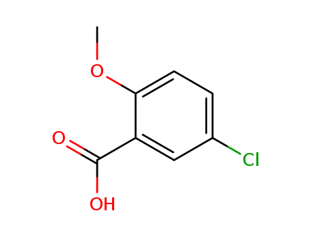 3438-16-2,5-Chloro-2-methoxybenzoic acid,o-Anisicacid, 5-chloro- (6CI,7CI,8CI);2-Methoxy-5-chlorobenzoic acid;5-Chloro-o-anisic acid;