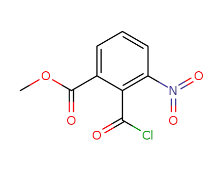 Molecular Structure of 73833-13-3 (Benzoic acid, 2-(chlorocarbonyl)-3-nitro-, methyl ester)