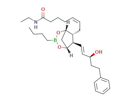 (Z)-7-[(1S,5R,6R,7R)-3-butyl-6-[((E,3S)-3-hydroxy-5-phenylpent-1-enyl)]-2,4-dioxa-3-borabicyclo[3.2.1]octan-7-yl]-N-ethylhept-5-enamide