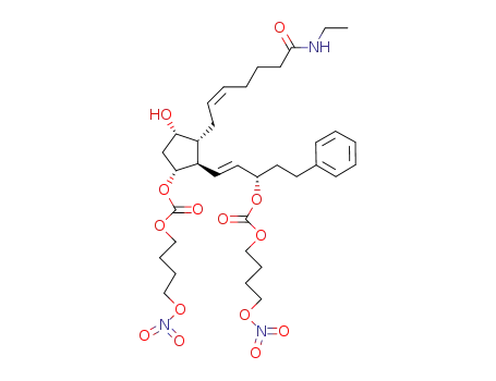 (1S,2E)-3-[(1R,2R,3S,5R)-2-[(2Z)-7-(ethylamino)-7-oxohept-2-en-1-yl]-3-hydroxy-5-({[4-(nitrooxy)butoxy]carbonyl}oxy)cyclopentyl]-1-(2-phenylethyl)prop-2-en-1-yl 4-(nitrooxy)butyl carbonate
