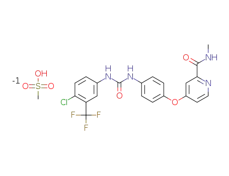 4-[4-[[4-chloro-3-(trifluoromethyl)phenyl]-carbamoylamino]phenoxy]-N-methyl-pyridine-2-carboxamide mesylate