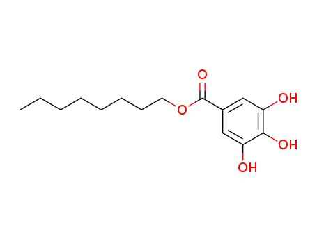 1034-01-1,Octyl gallate,Gallicacid, octyl ester (6CI,8CI);E 311;NSC 97419;Octyl 3,4,5-trihydroxybenzoate;Progallin O;Stabilizer GA 8;n-Octyl gallate;octyl 3,4,5-trihydroxybenzoate;benzoic acid, 3,4,5-trihydroxy-, octyl ester;