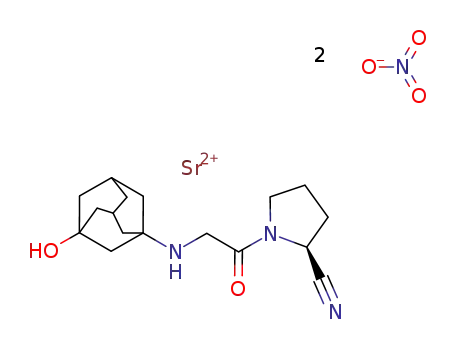1-[2-(3-hydroxyadamant-1-yl-amino)acetyl]pyrrolidin-(2S)-carbonitrile stroncium(II)-nitrate