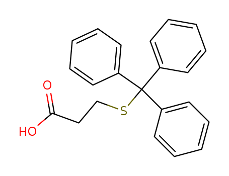 27144-18-9,S-TRITYL-3-MERCAPTOPROPIONIC ACID,Propionicacid, 3-(tritylthio)- (8CI);3-(Triphenylmethylthio)propionic acid;3-(Tritylthio)propanoic acid;3-(Tritylthio)propionic acid;3-Tritylsulfanylpropionic acid;3-[(Triphenylmethyl)mercapto]propionic acid;NSC 96707;S-Trityl-3-mercaptopropionic acid;b-(Tritylmercapto)propionic acid;Mpa(Trt);