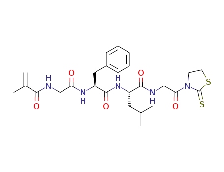 Molecular Structure of 831242-05-8 (L-Leucinamide,
N-(2-methyl-1-oxo-2-propenyl)glycyl-L-phenylalanyl-N-[2-oxo-2-(2-thioxo
-3-thiazolidinyl)ethyl]-)