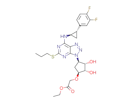(4-{7-[2-(3,4-difluorophenyl)cyclopropylamino]-5-propylsulfanyl-[1,2,3]triazolo[4,5-d]pyrimidin-3-yl}-2,3-dihydroxycyclopentyloxy)acetic acid ethyl ester