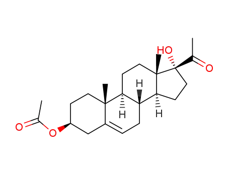 Molecular Structure of 1863-39-4 (3-beta,17-alpha-dihydroxypregn-5-en-20-one 3-acetate)