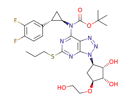 tert-butyl ((1R,2S)-2-(3,4-difluorophenyl)cyclopropyl)(3-((1R,2S,3S,4S)-2,3-dihydroxy-4-(2-hydroxyethoxy)cyclopentyl)-5-(propylthio)-3H-[1,2,3]triazolo[4,5-d]pyrimidin-7-yl)carbamate