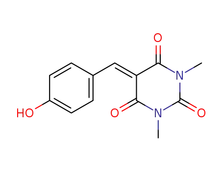 Molecular Structure of 57270-80-1 (5-[(4-hydroxyphenyl)methylidene]-1,3-dimethylpyrimidine-2,4,6(1H,3H,5H)-trione)
