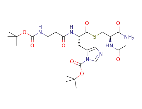 tert-butyl 5-((S)-3-((R)-2-acetamido-3-amino-3-oxopropylthio)-2-(3-(tert-butoxycarbonylamino)propanamido)-3-oxopropyl)-1H-imidazole-1-carboxylate