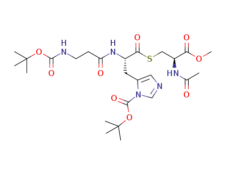 5-[2-(2-acetylamino-2-methoxycarbonylethylsulfanylcarbonyl)-2-(3-tert-butoxycarbonylamino-propionylamino)ethyl]imidazole-1-carboxylic acid tert-butyl ester